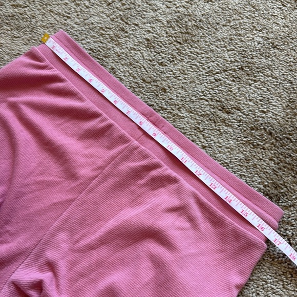 Aritzia Sunday Best Baby Waffle Knit Kick Flare Pink Y2K Lounge Sweat Pants - Picture 7 of 11